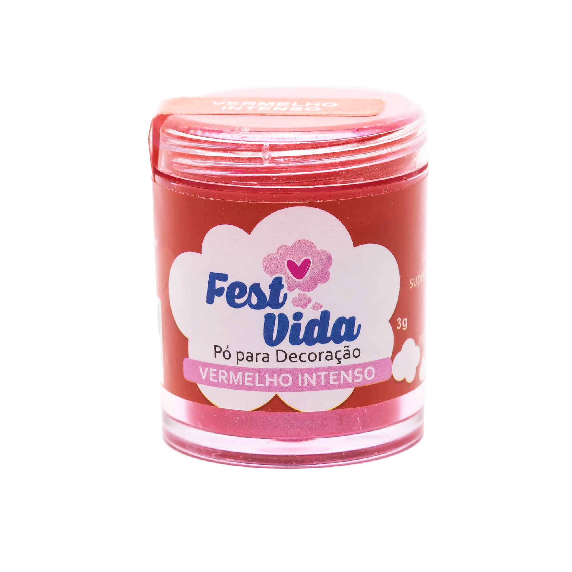 Pó para Decoração Vermelho Intenso